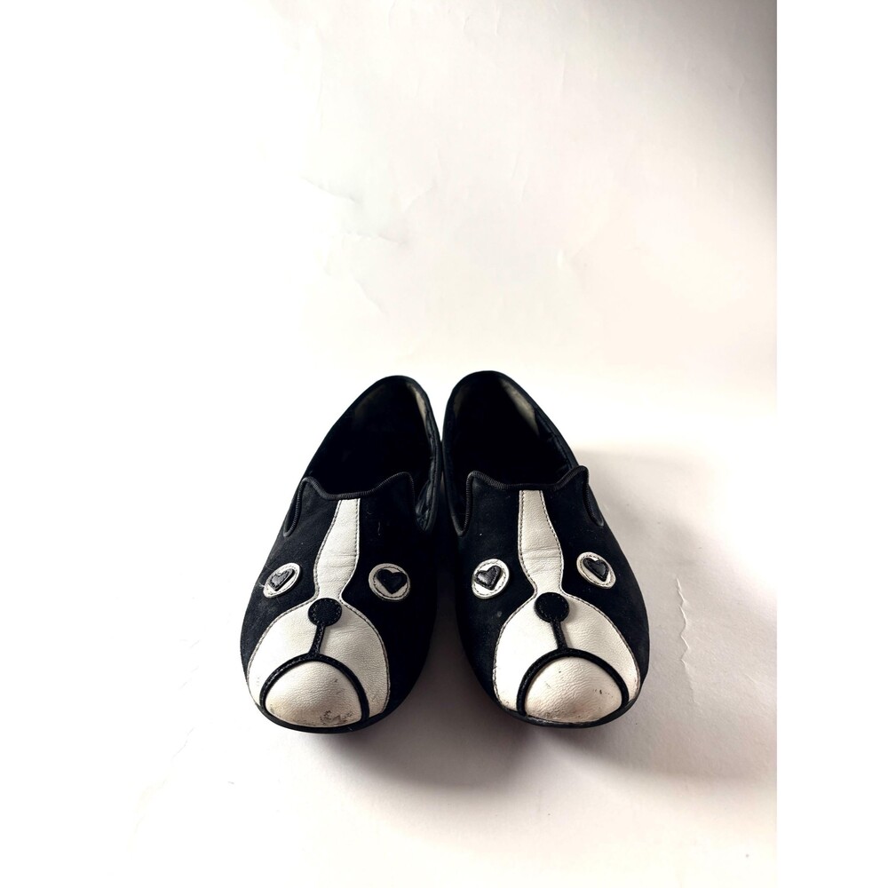 Vintage Marc Jacobs Dog Face Black Velvet Y2K Loafers size 37
